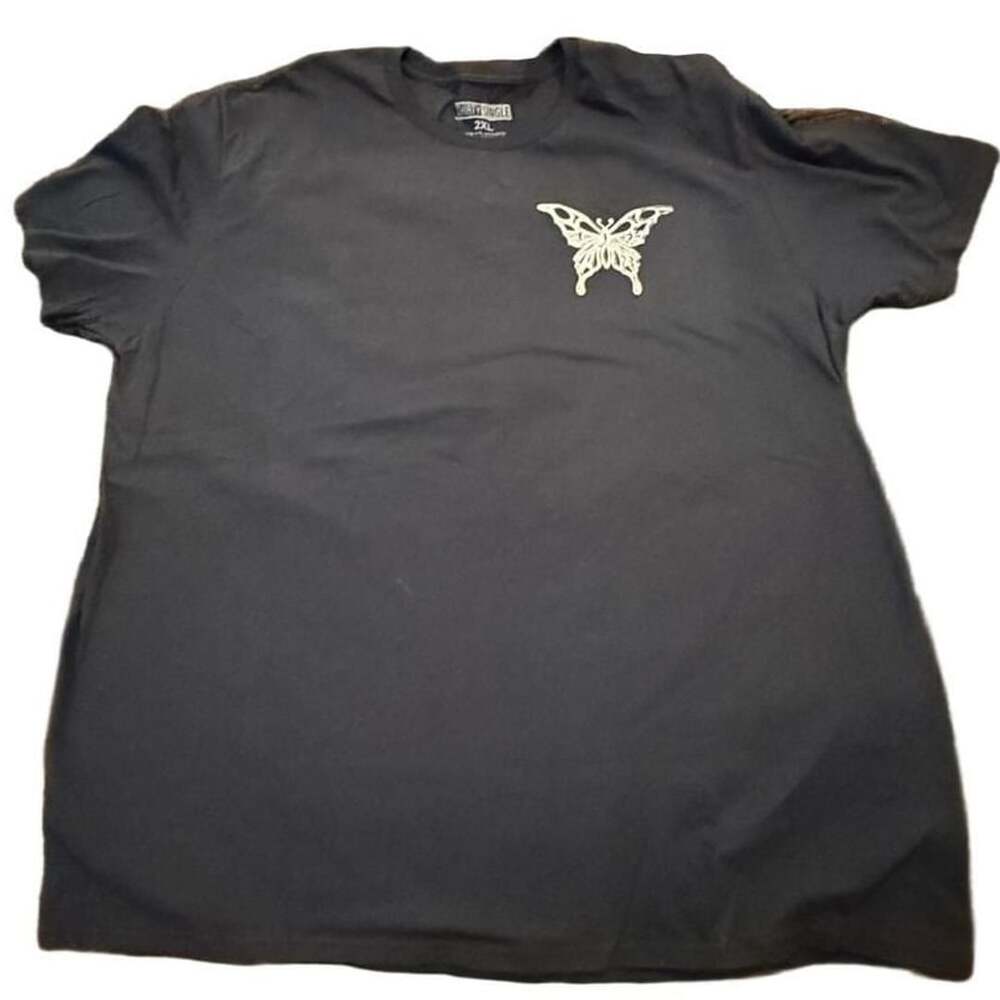 Thirty Single Butterfly Graphic T-Shirt Size 2XL Black Worldwide Design Co